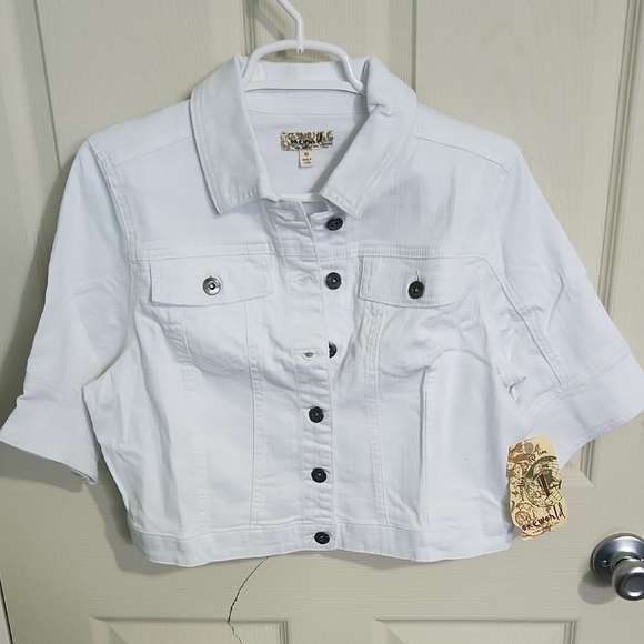 ONE WORLD White Button-Up Jacket - Picture 1 of 3